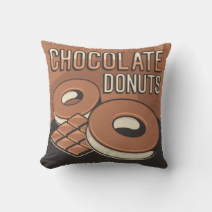 Retro Vintag Classic Grunge Chocolate donut Kissen
