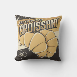 Retro Vintag Classic Grunge Frische Croissant Kissen