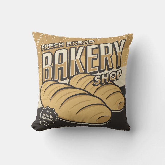 Retro Vintag Classic Grunge frisches Brot Kissen (Vorderseite)