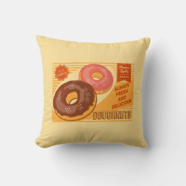 Retro Vintag Classic Grunge Gelber Doughnut Kissen