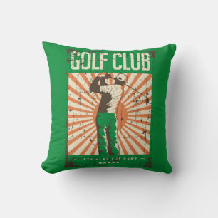 Retro Vintag Classic Grunge Green Golfer Kissen