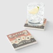 Retro Vintag Classic Grunge Poker Cards Steinuntersetzer (Seitenansicht)