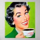 Retro Vintag Coffee Lady Poster (Vorne)