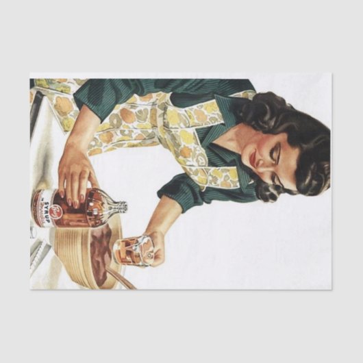 Retro Vintag Cooking Lady Degustation Seidenpapier (Vorderseite)