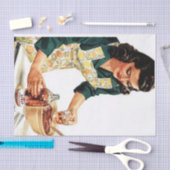 Retro Vintag Cooking Lady Degustation Seidenpapier (Handwerk)