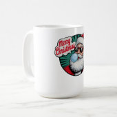 Retro Vintag Cooler Weihnachtsmann Kaffeetasse (Vorderseite Links)