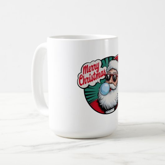 Retro Vintag Cooler Weihnachtsmann Kaffeetasse (Vorderseite Links)