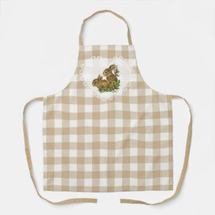 Retro Vintag Coquette Baby Animals Bunny Gingham Schürze