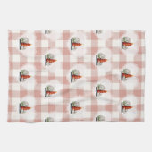 Retro Vintag Coquette Baby Animals Cat Gingham Geschirrtuch (Horizontal)