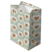 Retro Vintag Coquette Baby Animals Deer Gingham