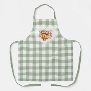 Retro Vintag Coquette Baby Animals Deer Gingham Schürze