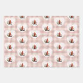 Retro Vintag Coquette Baby Animals Gingham Geschenkpapier Set (Vorderseite)