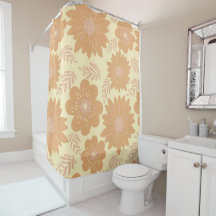 Retro Vintag Creme Orange Floral