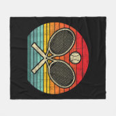 Retro Vintag Crossed Tennis Racket - Sporthafen Fleecedecke (Vorderseite (Horizontal))