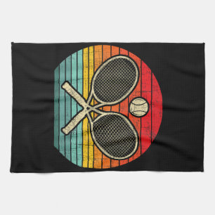 Retro Vintag Crossed Tennis Racket - Sporthafen Geschirrtuch