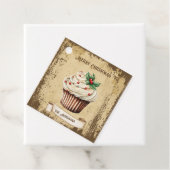 Retro Vintag Cupcake Frohe Weihnachten Geschenkanhänger (Beispiel)