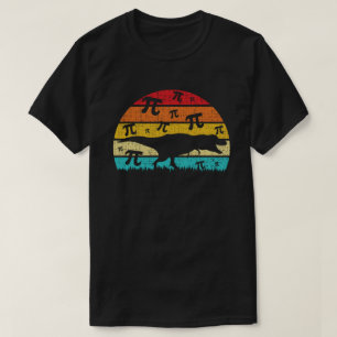 Retro Vintag Dinosaurier Silhouette Pi Tag 3.14 T-Shirt