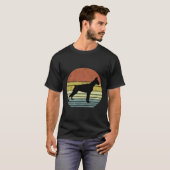 Retro Vintag Doberman Silhouette T-Shirt (Vorne ganz)