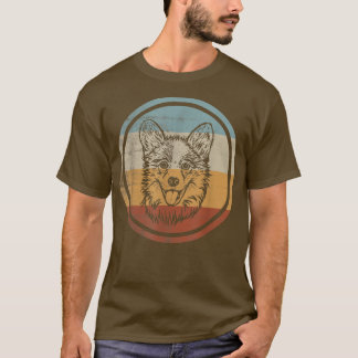Retro Vintag Dog Design Welsh Corgi Cardigan T-Shirt