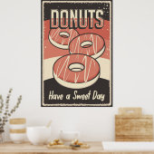 Retro Vintag Donuts Business Poster (Küche)