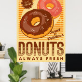 Retro Vintag Donuts Business Poster (Heimbüro)