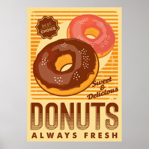 Retro Vintag Donuts Business Poster
