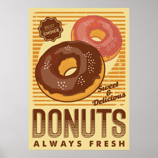 Retro Vintag Donuts Business Poster (Vorne)