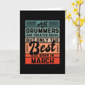 Retro Vintag Drummer Birthday März Karte (Gelbe Blume)