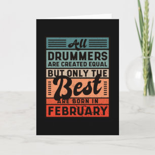 Retro Vintag Drummer Geburtstag Februar Karte