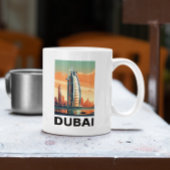 Retro Vintag Dubai UAE Skyline Kaffeetasse