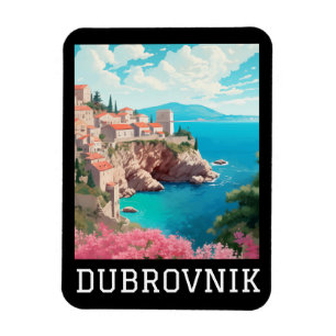Retro Vintag Dubrovnik Kroatien Adriaküste Magnet
