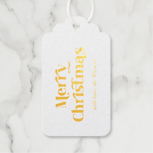 Retro Vintag Elegant Frohe Weihnachten Geschenkanhänger (Vorderseite)