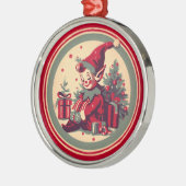Retro Vintag Elf Ornament Aus Metall (Links)