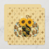 Retro Vintag Fall Sunflower Pumpkin Flat Card (Vorne/Hinten)