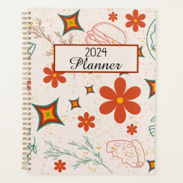 Retro Vintag Floral 2024 Planer