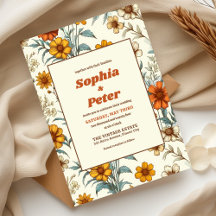 Retro Vintag floral 70er Timeless Elegante Wedding