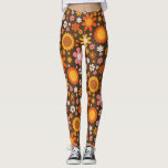 Retro Vintag Floral Botanischer 60er 70er Abstrakt Leggings<br><div class="desc">Retro Vintag Floral Botanischer 60er 70er Abstrakt</div>