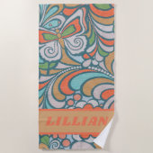 Retro Vintag floral Modernes Muster Strandtuch (Vorderseite)