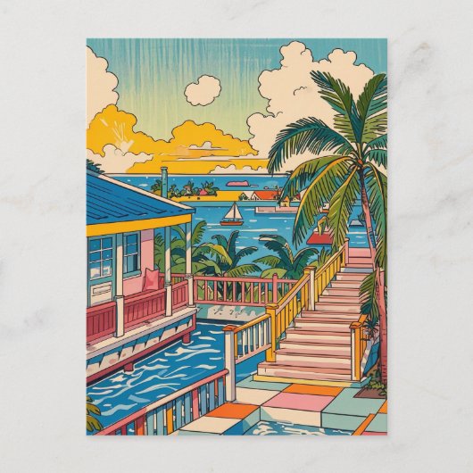 Retro Vintag Florida Postkarte (Vorderseite)