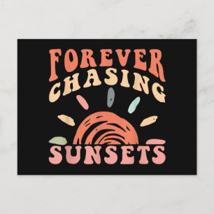 Retro Vintag Forever Jagen Sunsets Sommerferien Feiertagspostkarte