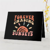 Retro Vintag Forever Jagen Sunsets Sommerferien Karte (Gelbe Blume)