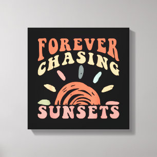 Retro Vintag Forever Jagen Sunsets Sommerferien Leinwanddruck