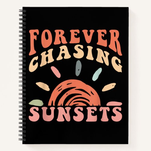 Retro Vintag Forever Jagen Sunsets Sommerferien Notizblock (Vorderseite)