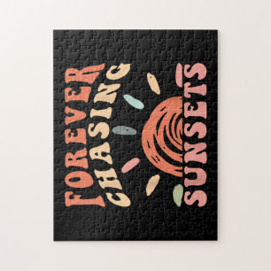 Retro Vintag Forever Jagen Sunsets Sommerferien Puzzle
