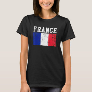 Retro Vintag Frankreich Flaggen Französisch Roots T-Shirt