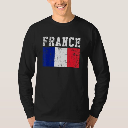 Retro Vintag Frankreich Flaggen Französisch Roots T-Shirt (Vorderseite)