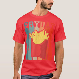 Retro Vintag Freitag Französisch Fries Fastfood Ni T-Shirt
