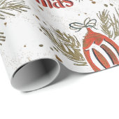 Retro Vintag Frohe Weihnachten Geschenkpapier (Rolleneckpunkt)