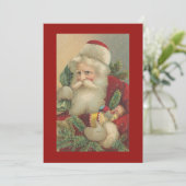 Retro Vintag frohe Weihnachten mit Spielzeuggesche (Stehend Vorderseite)