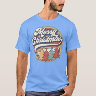 Retro Vintag frohe Weihnachten mit Weihnachtsbaum T-Shirt